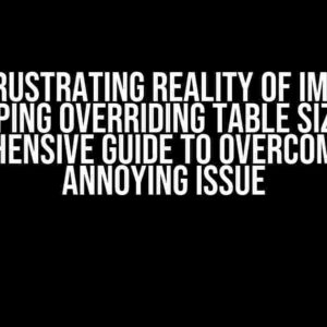 The Frustrating Reality of Img Size Keeping Overriding Table Size: A Comprehensive Guide to Overcoming This Annoying Issue